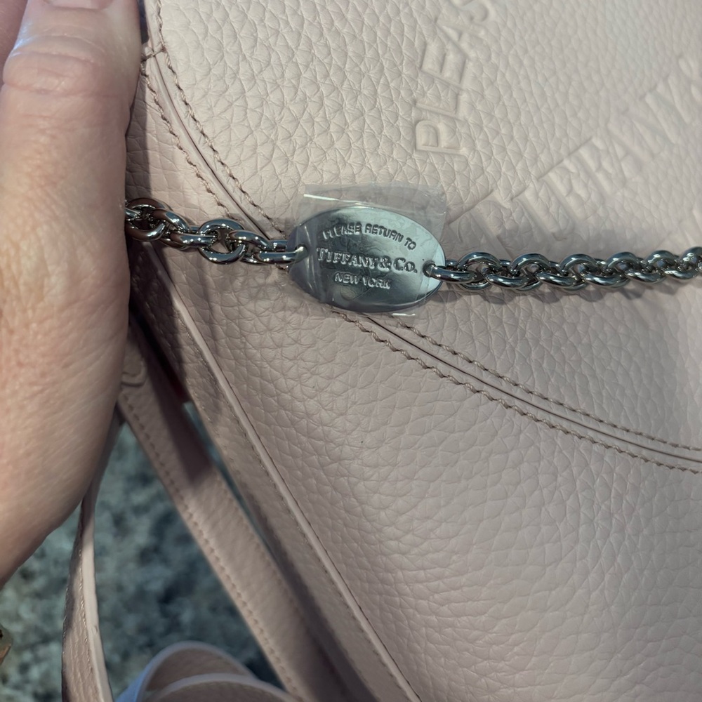 Tiffany & Co. Light Pink Crossbody Bag with Silver Chain - Picture 4 of 5